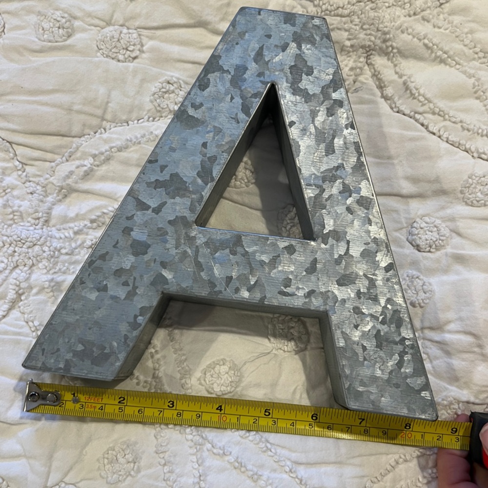 Pottery Barn Kids Silver Metal Letter Decor A